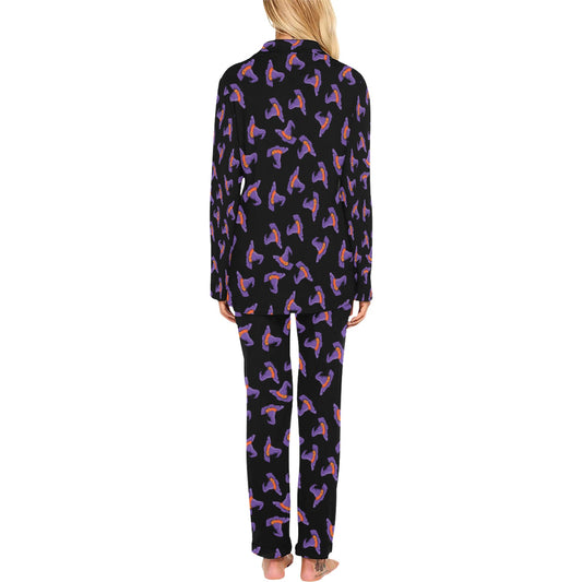 Witch Hat Print Design LKS304 Women's Long Pajama Set