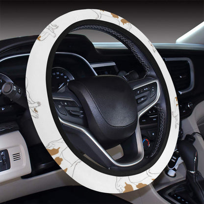 Russell Terriers With Balls Print Design LKS307 Steering Wheel Cover with Elastic Edge