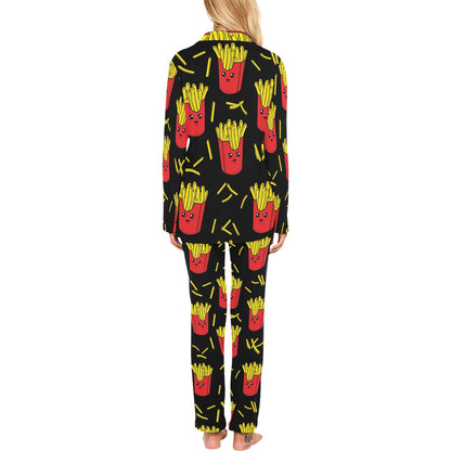French Fried Pattern Print Design 03 Women's Long Pajama Set