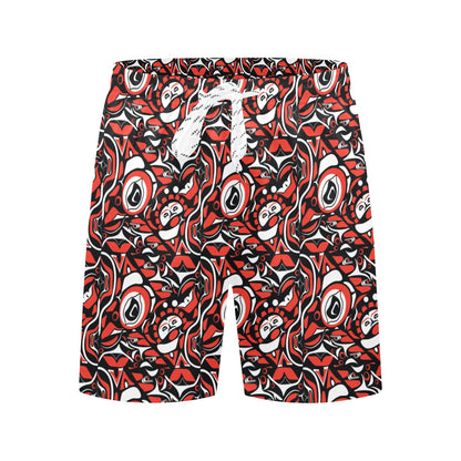 Native North American Themed Print Men's Swim Trunks Beach Shorts