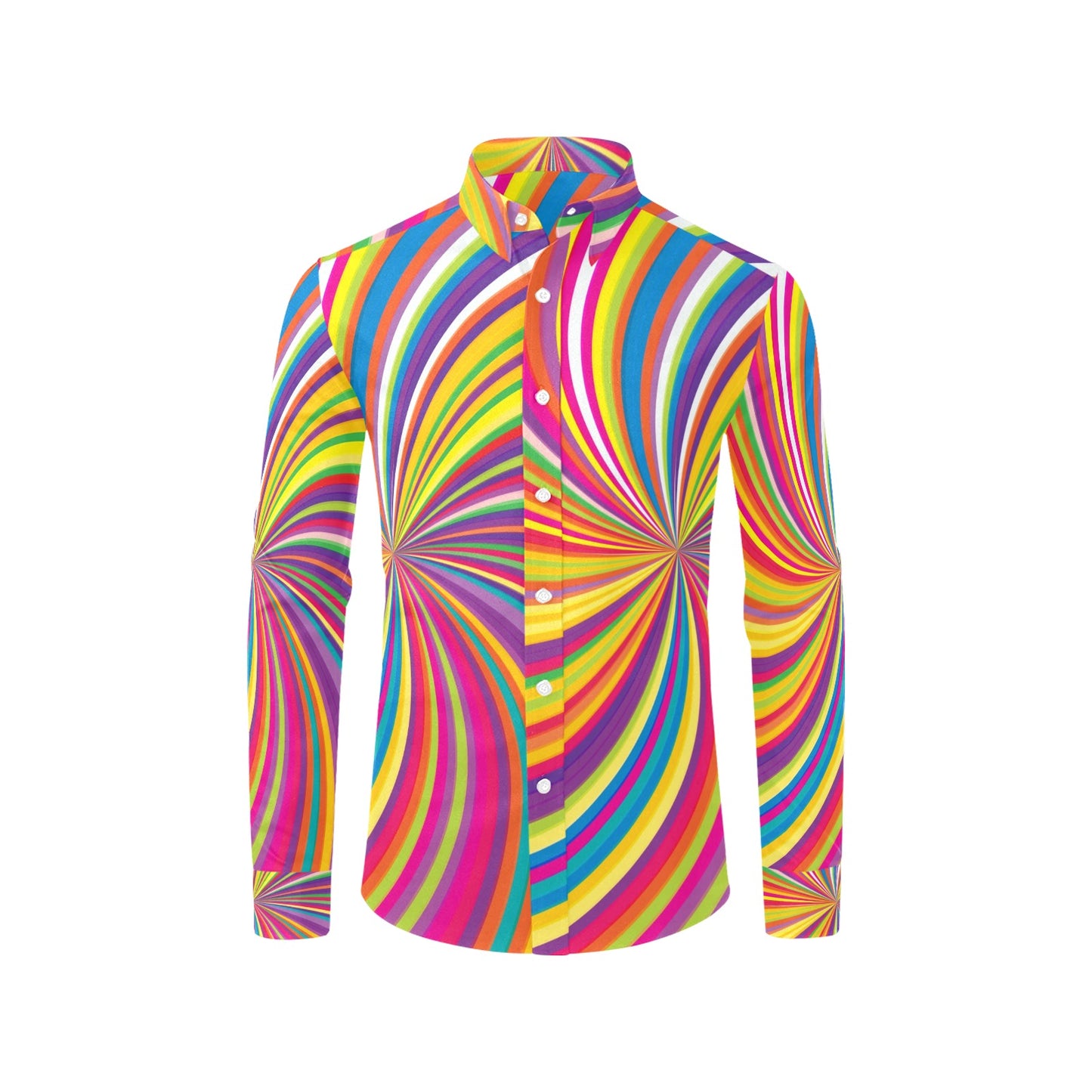 Vortex Print Design LKS301 Men's Long Sleeve Dress Shirt