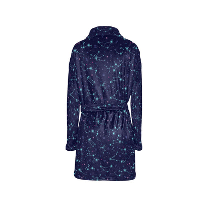 Constellation Pattern Print Design 01 Women's Fleece Robe
