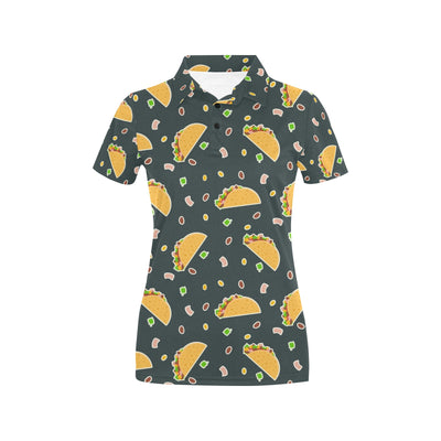 Taco Pattern Print Design TC02 Women's Polo Shirt