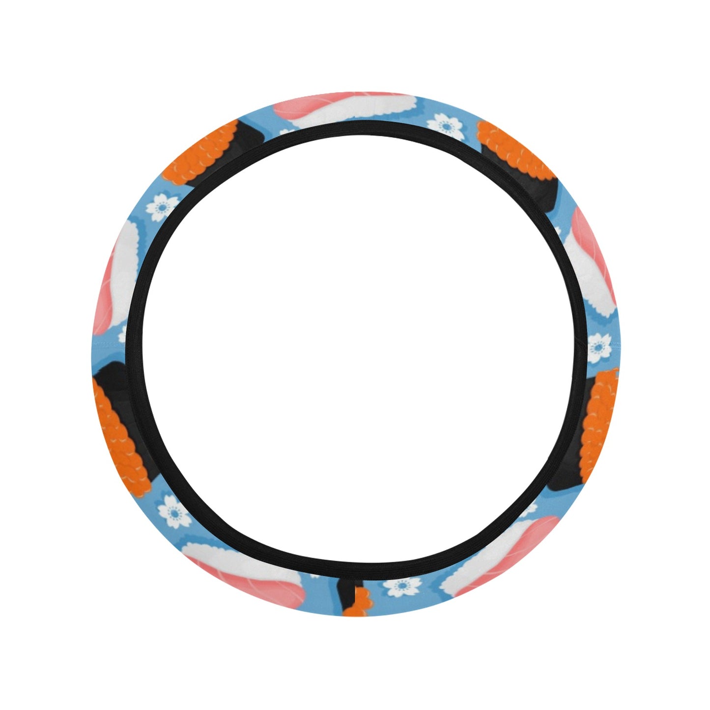 Sushi Print Design LKS304 Steering Wheel Cover with Elastic Edge