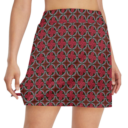 Vikings Print Design LKS301 17" Golf & Pickleball Skort with Pockets