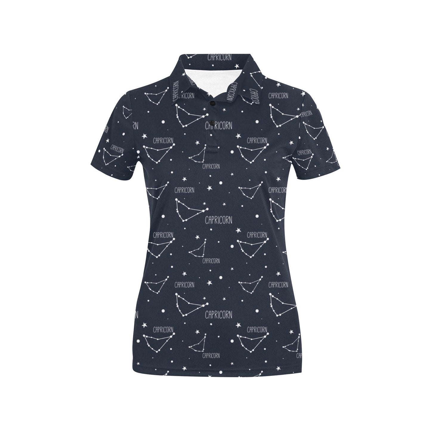 Capricorn Zodiac Pattern Print Design 01 Women's Polo Shirt