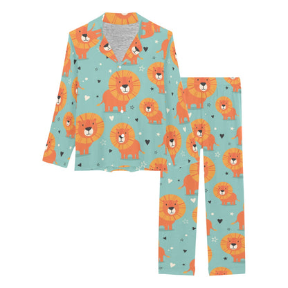 Lion Baby Pattern Print Design 03 Women's Long Pajama Set