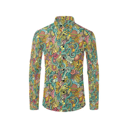 Hippie Print Design LKS302 Men's Long Sleeve Dress Shirt