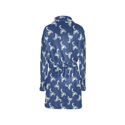 Motocross Pattern Print Design 01 Women's Fleece Robe