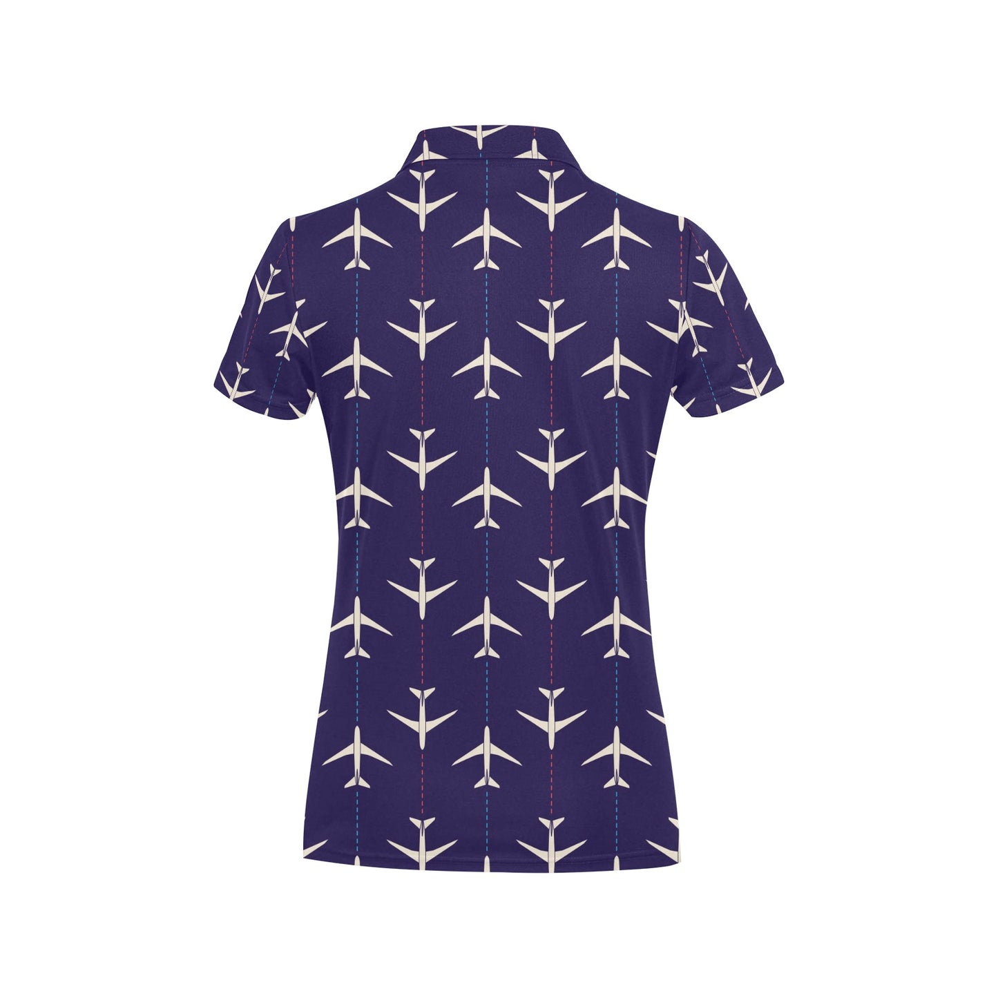 Airplane Pattern Print Design 03 Women's Polo Shirt