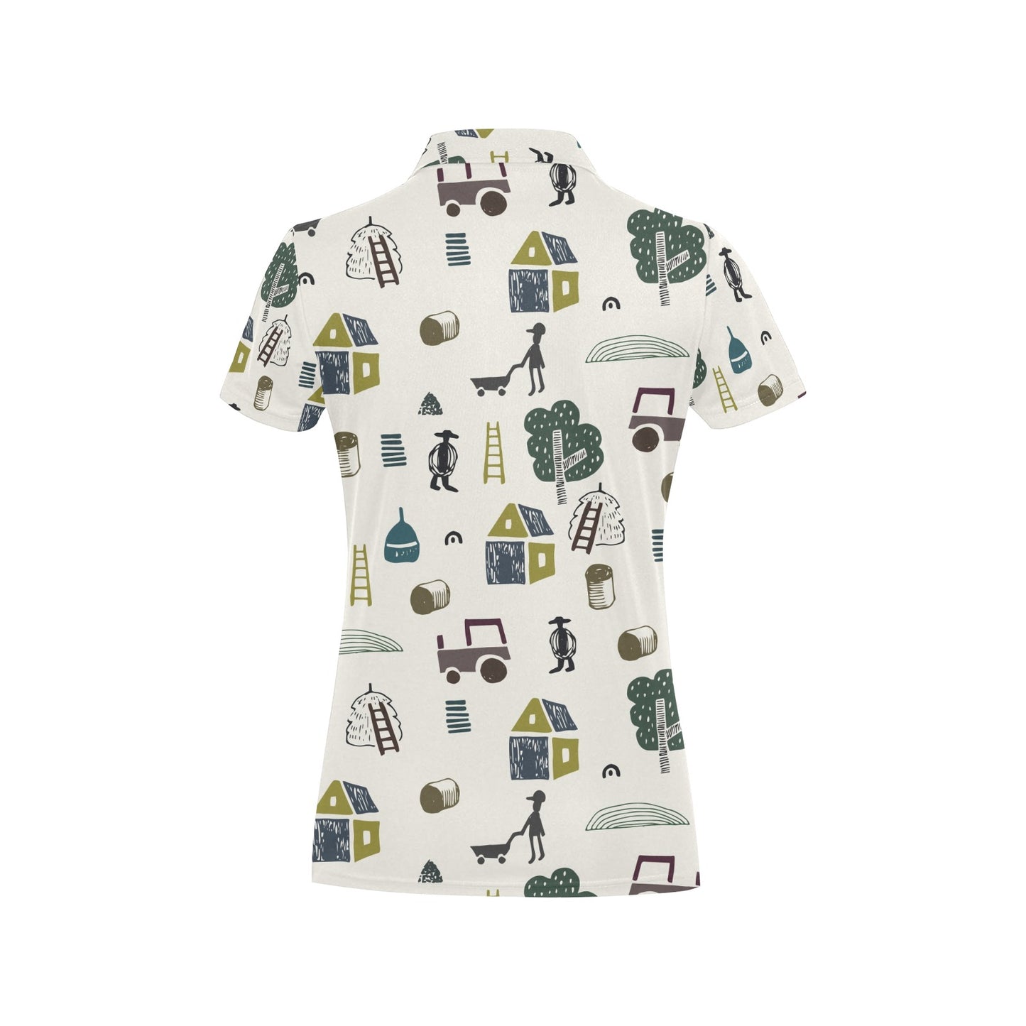 Agricultural Farm Print Design 01 Women's Polo Shirt