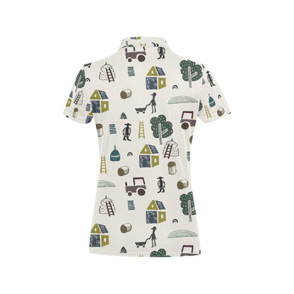 Agricultural Farm Print Design 01 Women's Polo Shirt