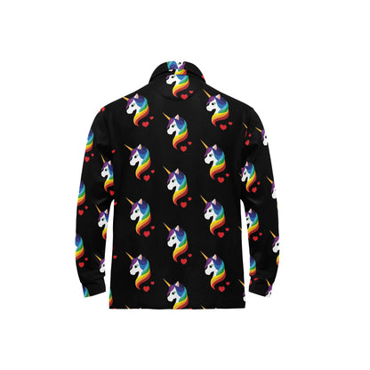 Rainbow Unicorn Pattern Print Design A03 Long Sleeve Polo Shirt For Men's