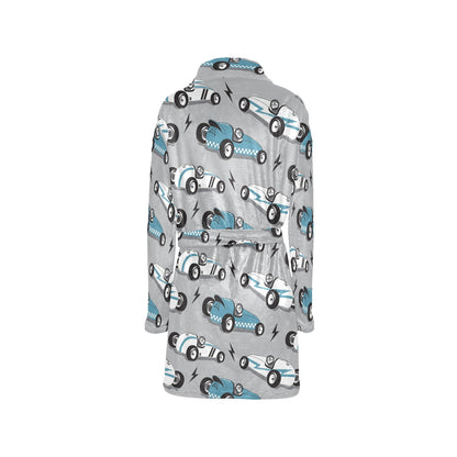 Racing Vintage Pattern Print Design A02 Women's Fleece Robe