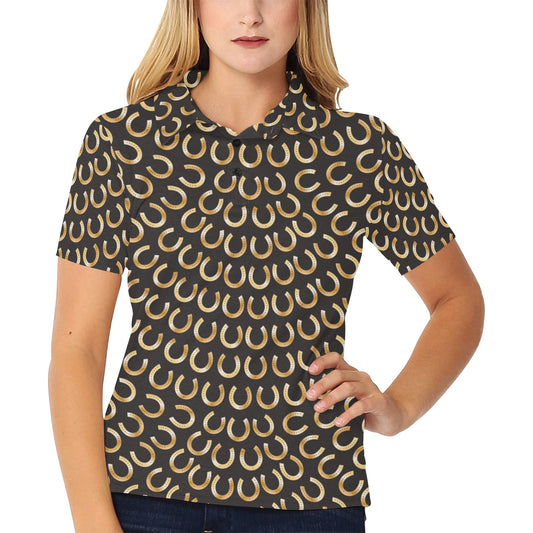Horseshoe Print Design LKS304 Women's Polo Shirt