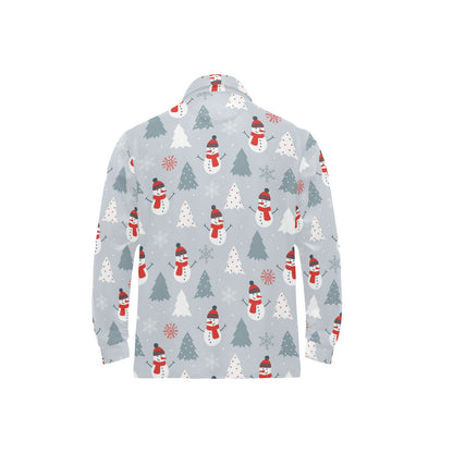Snowman Print Design LKS302 Long Sleeve Polo Shirt For Men's