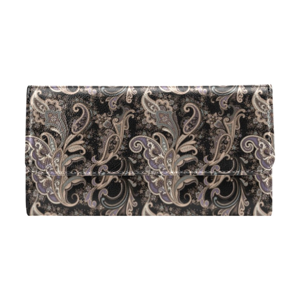 Paisley Mandala Design Print Women's Trifold Wallet