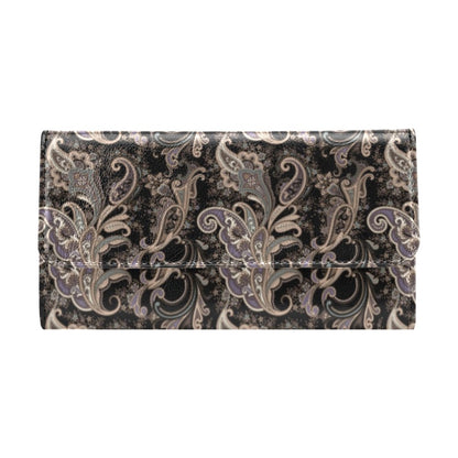 Paisley Mandala Design Print Women's Trifold Wallet