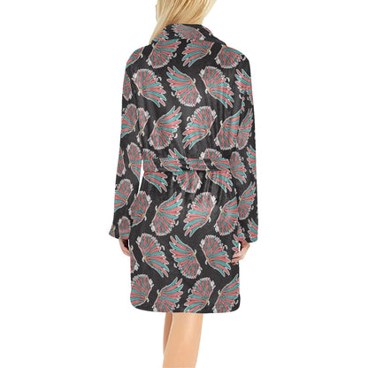 Angel Wings Pattern Print Design 05 Women's Fleece Robe