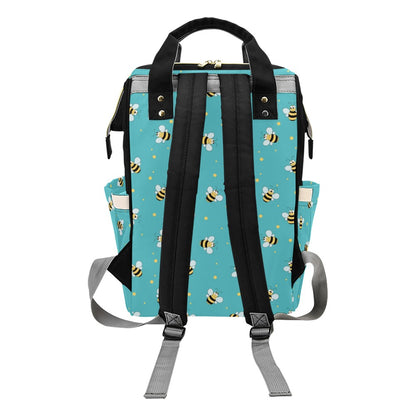 Bee With Dot Print Design LKS309 Diaper Bag Backpack