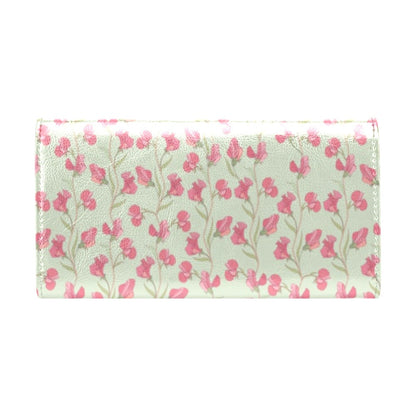 Sweet Pea Print Design LKS301 Women's Trifold Wallet