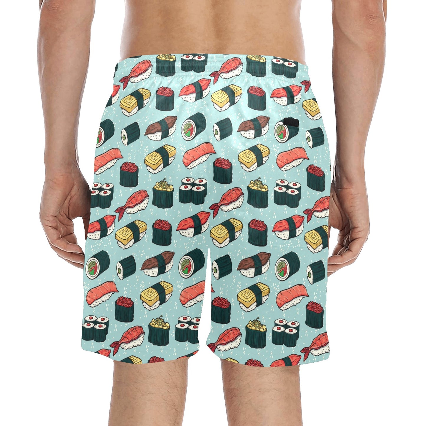 Sushi Pattern Design Men's Swim Trunks Beach Shorts