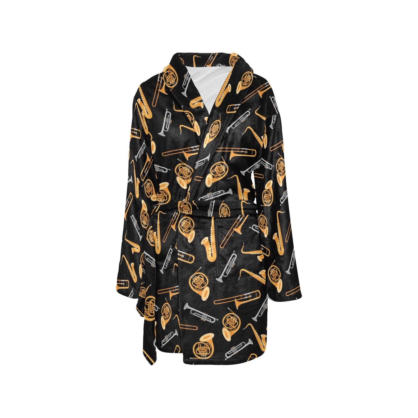 Jazz Pattern Print Design 01 Women's Fleece Robe