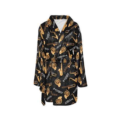 Jazz Pattern Print Design 01 Women's Fleece Robe