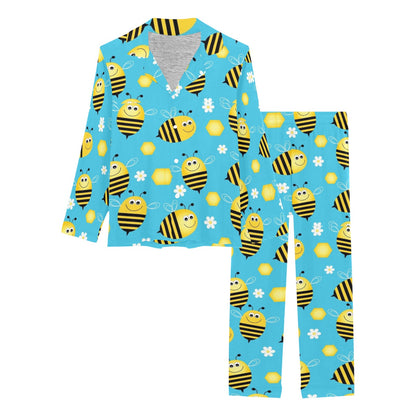 Bee Pattern Print Design BEE06 Women's Long Pajama Set