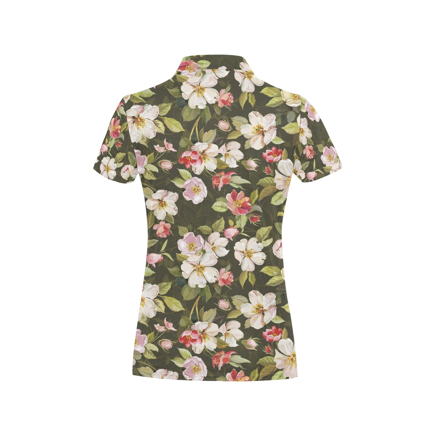 Apple blossom Pattern Print Design AB01 Women's Polo Shirt