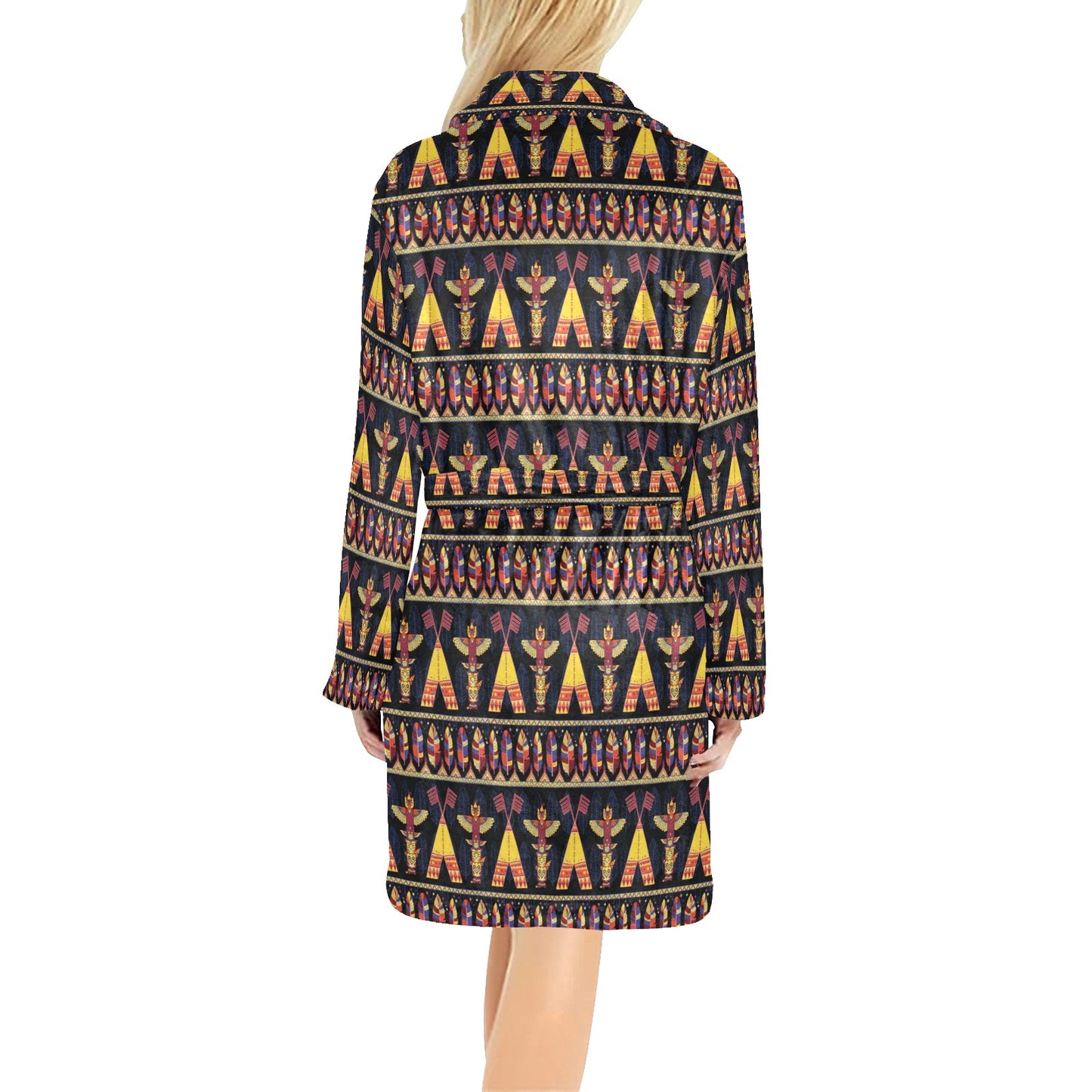 Totem Pole Design Women's Fleece Robe