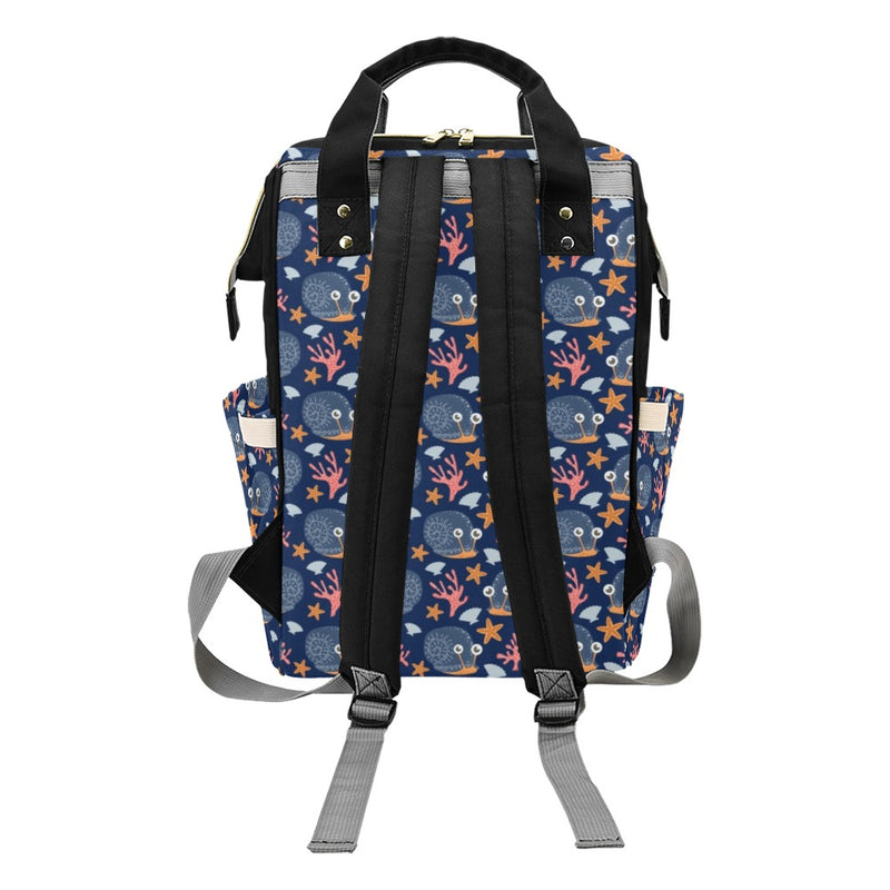 Snail Print Design LKS402 Diaper Bag Backpack