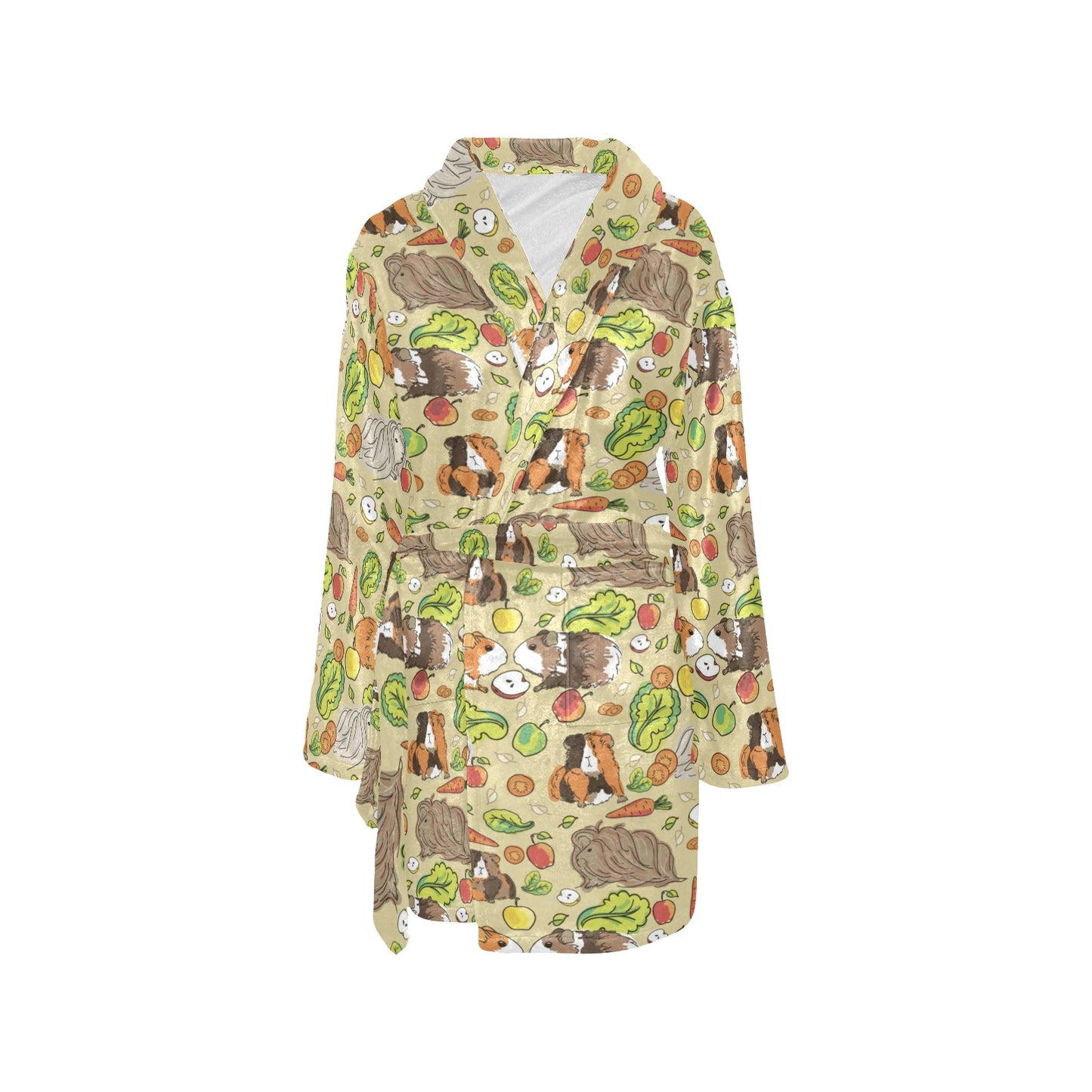 Guinea Pig Pattern Print Design 02 Women's Fleece Robe