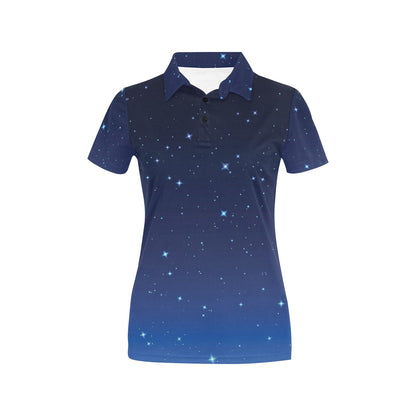 Night sky Pattern Print Design A01 Women's Polo Shirt