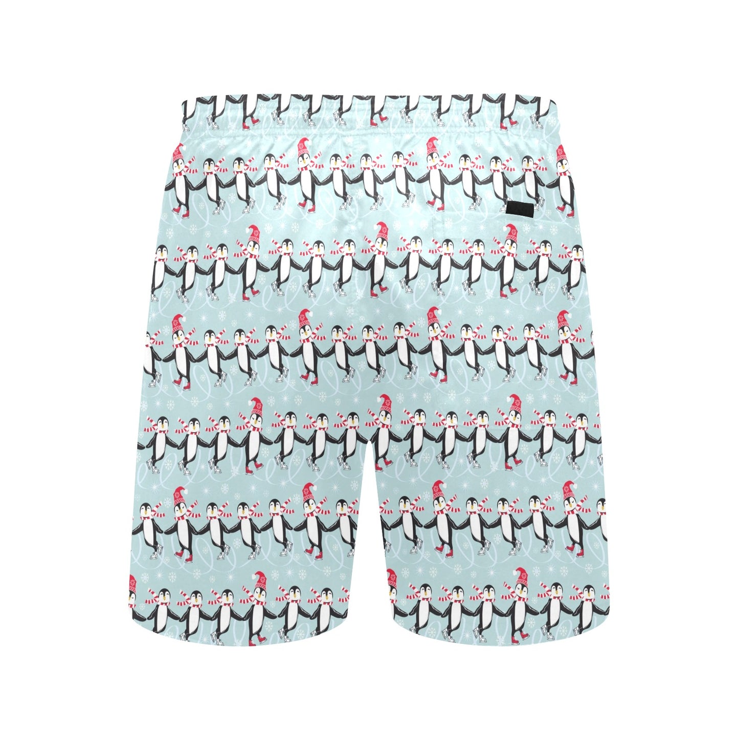 Penguin Sking Design Men's Swim Trunks Beach Shorts