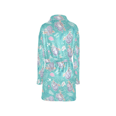 Sloth Print Design LKS309 Women's Fleece Robe