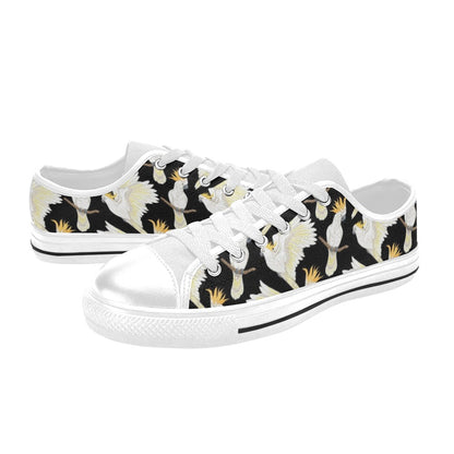 Cockatoo Print Design LKS402 Women's White Low Top Shoes