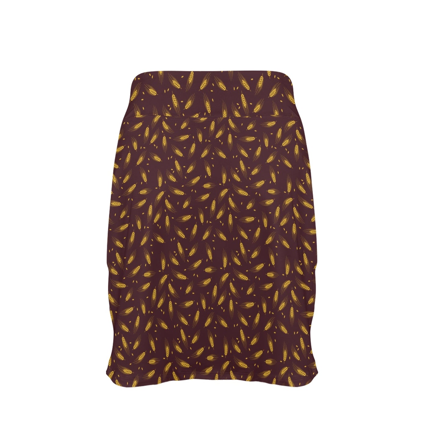 Agricultural Gold Wheat Print Pattern 17" Golf & Pickleball Skort with Pockets