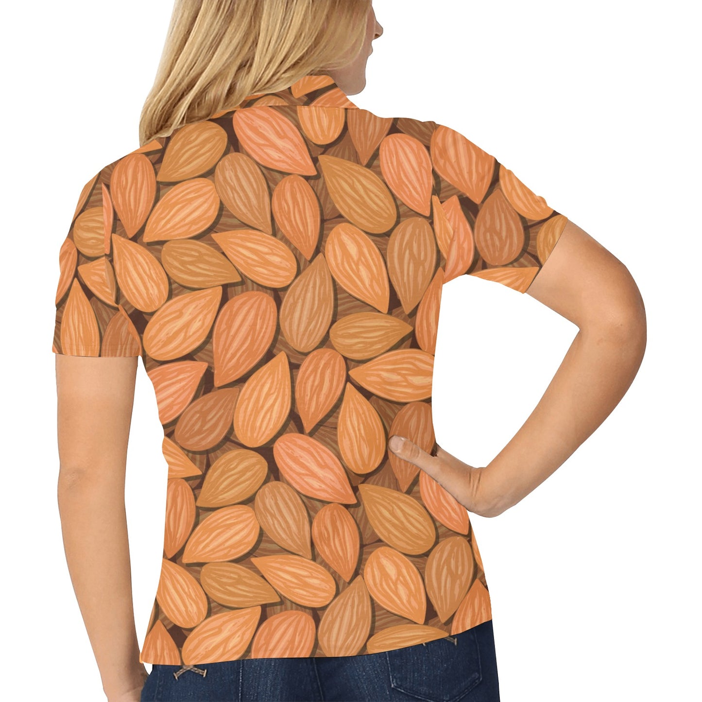 Almond Pattern Print Design 01 Women's Polo Shirt