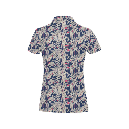 Bird Of Paradise Pattern Print Design 03 Women's Polo Shirt
