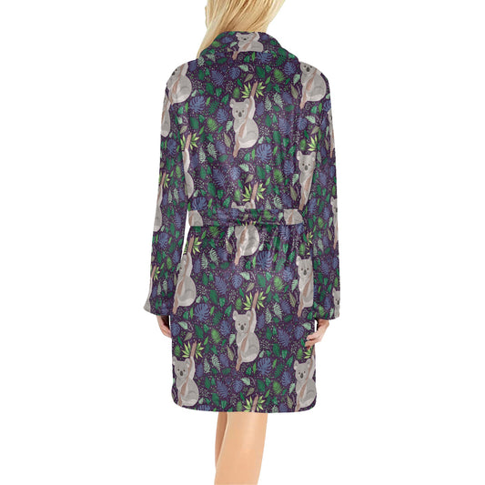Koala Pattern Print Design 06 Women's Fleece Robe