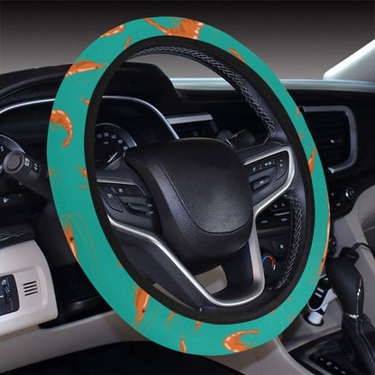 Shrimp Print Design LKS301 Steering Wheel Cover with Elastic Edge