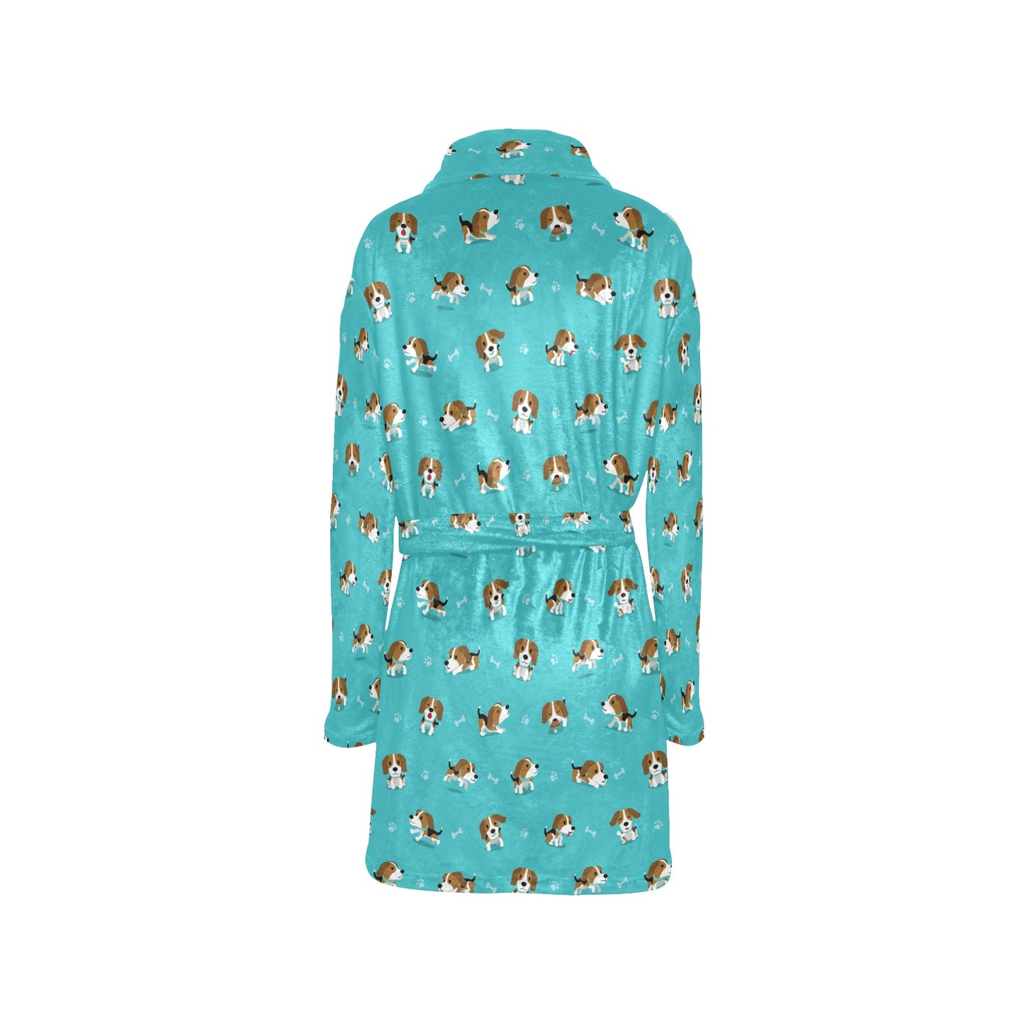 Beagle Pattern Print Design 05 Women's Fleece Robe