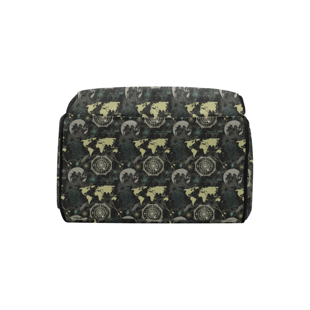 World Map Print Design LKS303 Diaper Bag Backpack