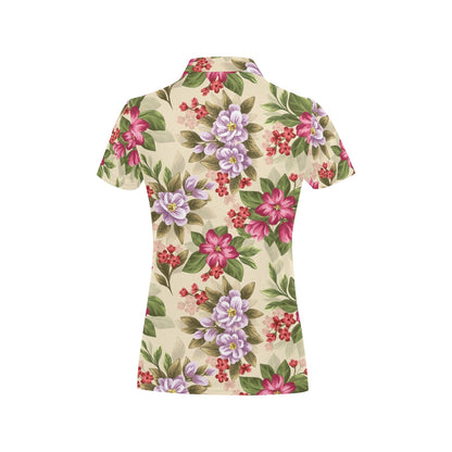 Summer Floral Pattern Print Design SF08 Women's Polo Shirt