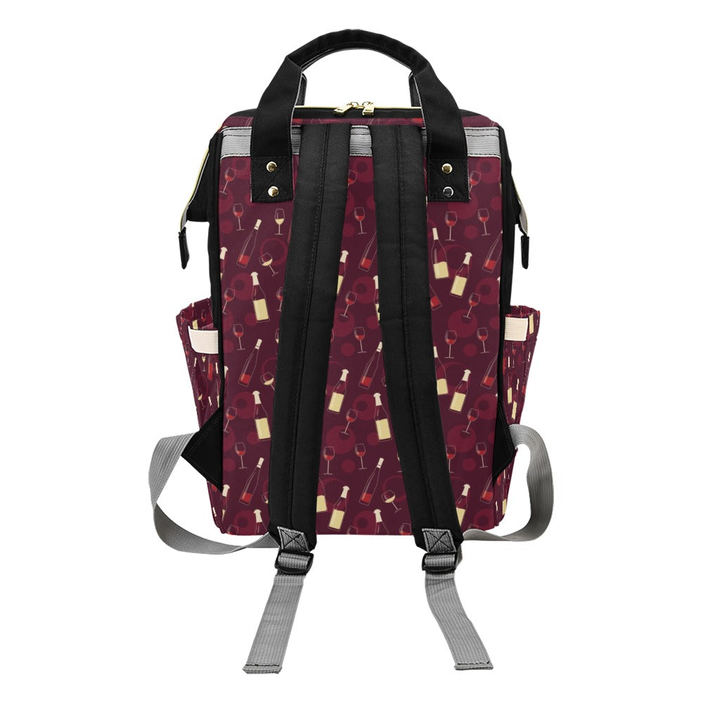 Wine Themed Print Design LKS302 Diaper Bag Backpack