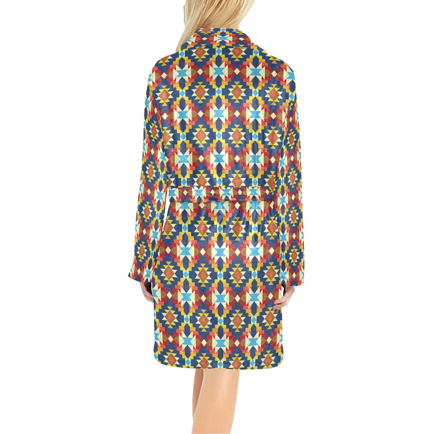 Aztec Pattern Print Design 01 Women's Fleece Robe