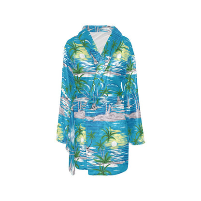 Palm Tree Beach Women's Fleece Robe