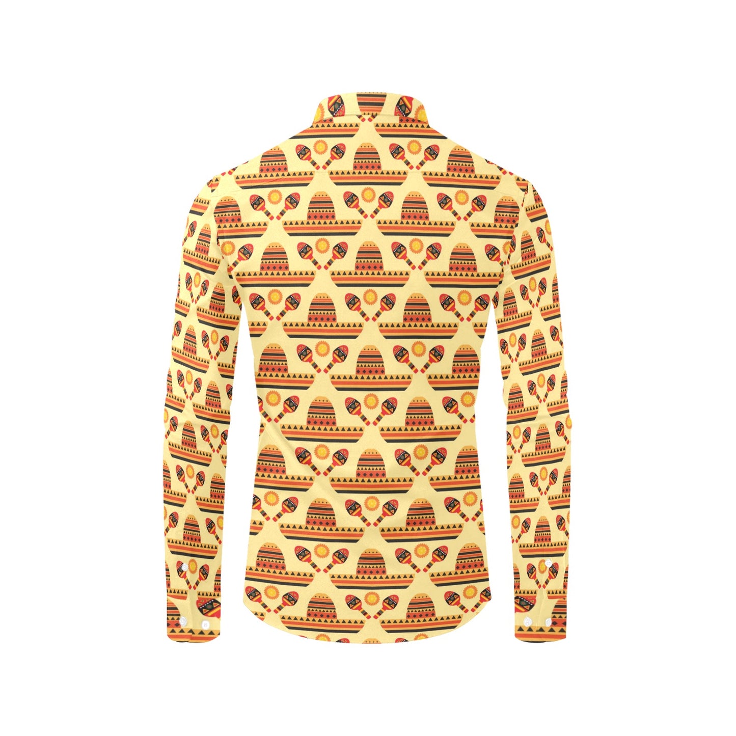 Maracas Print Design LKS403 Men's Long Sleeve Dress Shirt