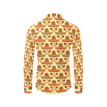 Maracas Print Design LKS403 Men's Long Sleeve Dress Shirt